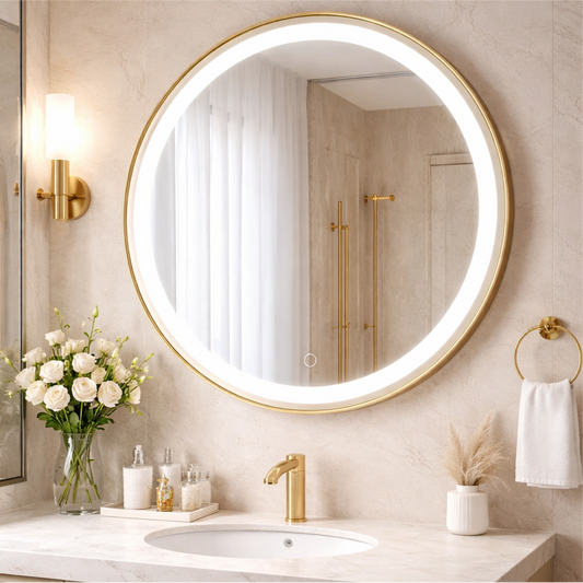 Peili LED-valaisimella Ø 60 cm, 24W, 3CCT