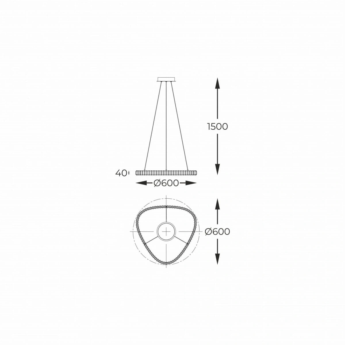 Riippuvalaisin LED ATHESA, 26W, 3000-6000K, 3000Lm