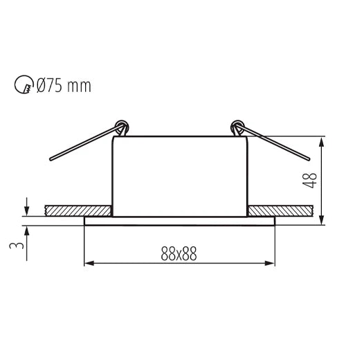 Upotettava valaisin GLOZO DSL W/W, excl. MR16 tai GU10, max 10W, IP20