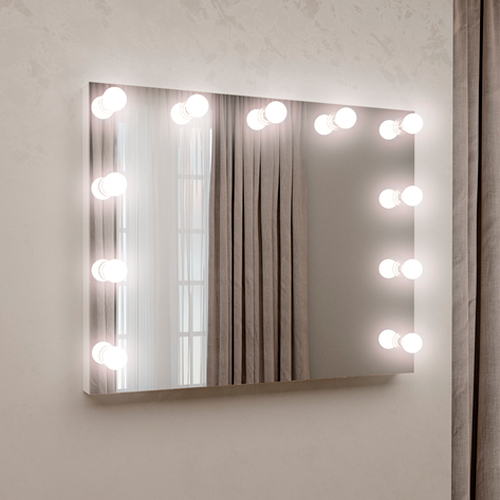 Peili LED-valoilla 120 x 80 cm, 3000K - lämmin valkoinen, 12xE14