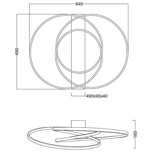 Kattovalaisin DARVIN, 34W, 2300-3000-4000K, 4500Lm