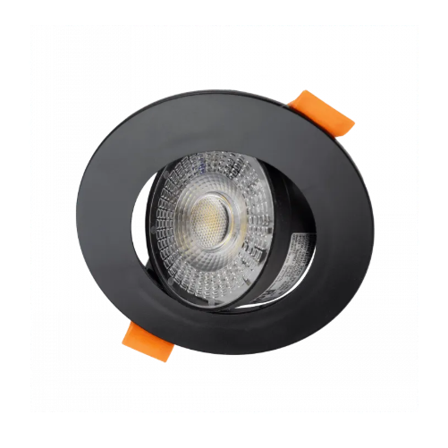 LED upotettava valaisin 3W, 5W, 7W, 3000K, 4000K, 6500K, 430 lm, 60°, musta, pyöreä muoto