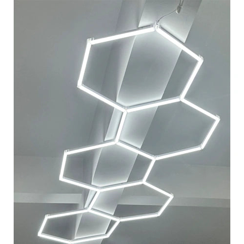Hexagon-valaisinsarja, 5 kpl, tarvikkeilla, 203W, 6000K, IP20, 24360 Lm