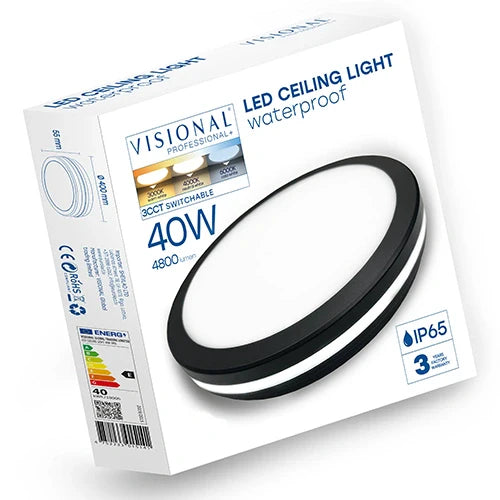 LED Vesitiivis valaisin 40W, 3CCT, 4800Lm, IP65, Ø 400 x 55 mm