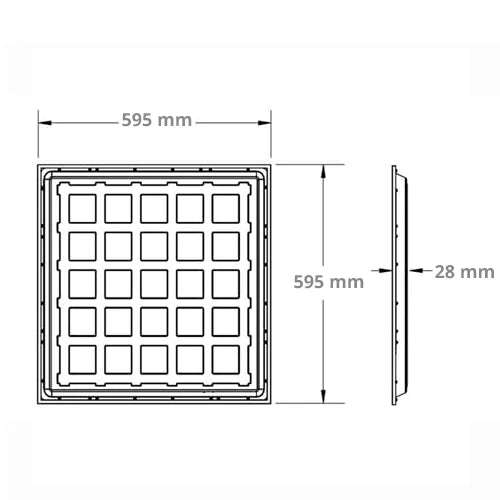 LED-paneeli PHILIPS LED -diodilla ja LIFUD-ohjaimella 60x60 cm, 36W, 4000K BACKLIT