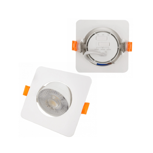 LED upotettava valaisin 3W, 5W, 7W, 3000K, 4000K, 6500K, 430 lm, 60°, valkoinen, neliön muotoinen