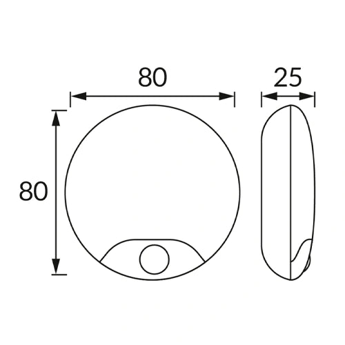 LED Toiminnallinen valaisin liiketunnistimella ja USB-C:llä, 0.45W, 4000K, 40Lm, ERI LED C PIR