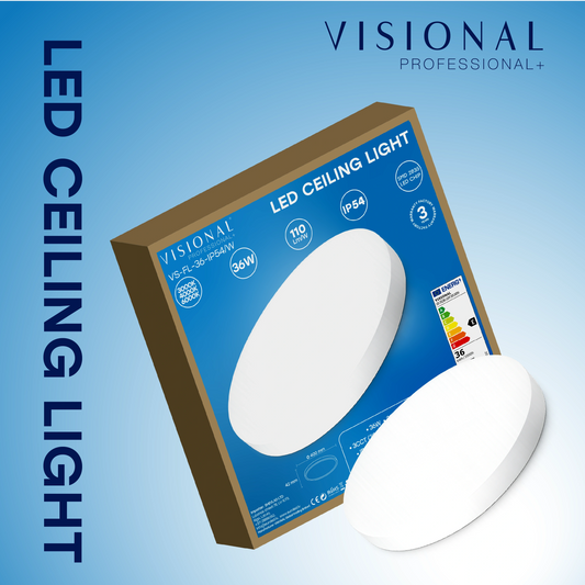 LED Vesitiivis valaisin 36W, 3CCT, 3960Lm, IP54, Ø 400 x 42 mm