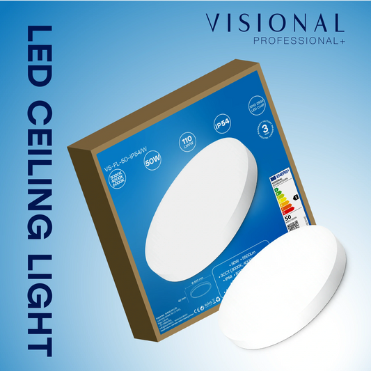 LED Vesitiivis valaisin 50W, 3CCT, 5500Lm, IP54, Ø 500 x 42 mm