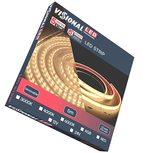 LED-nauha saunaan ja kylpyhuoneeseen COB, RGB, IP66, 24V, 14W/m, 742Lm/m