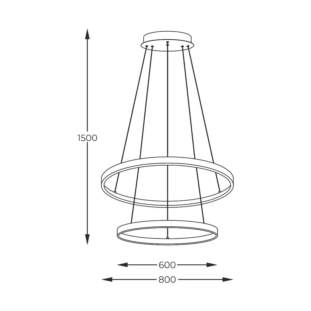 Riippuvalaisin LED BRENO, 60W, 3000;4000;6000K, 2500Lm