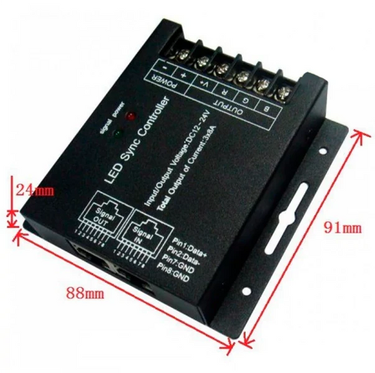 RGB LED-nauhojen ohjain kaukosäätimellä 12V-24V 8A