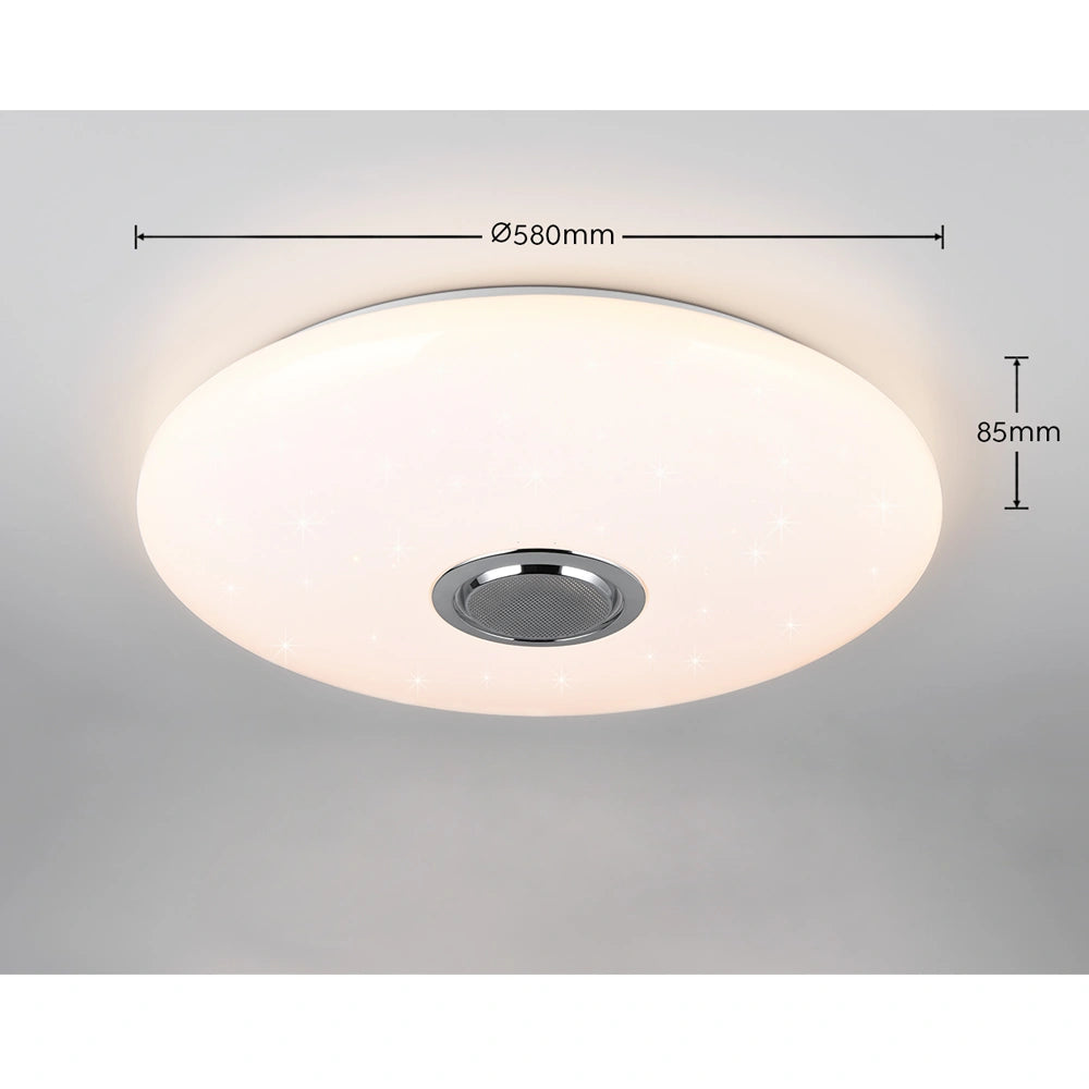 LED Kattovalaisin MUSICA kaukosäätimellä ja kaiuttimella, 33W, 3600Lm, 2700-6500K + RGB, IP20