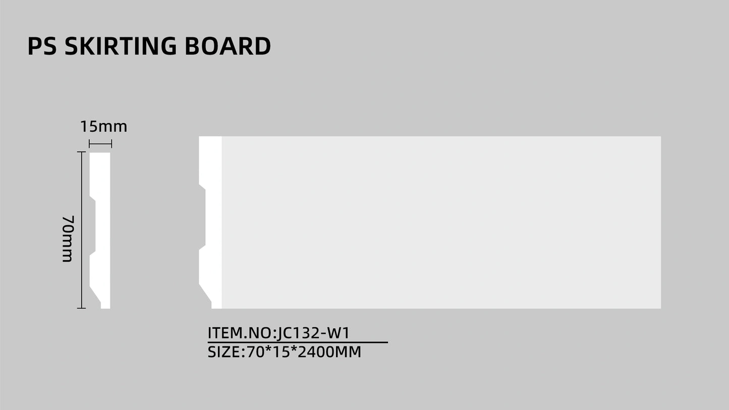 Polystyreenilista, 2400x70x15mm