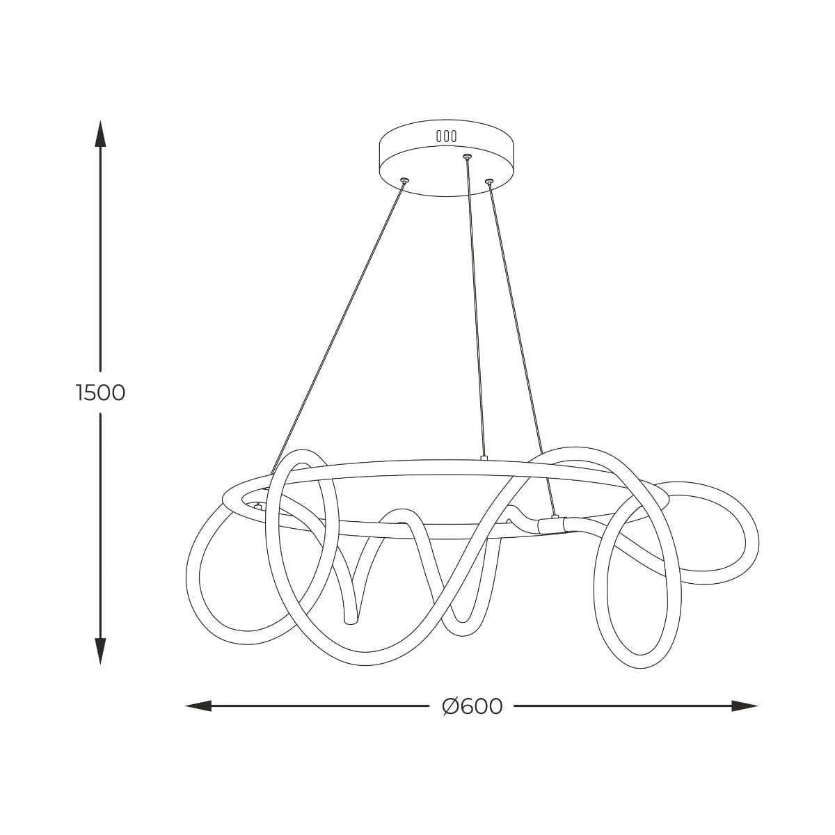 Riippuvalaisin LED BALBO, 58W, 3000;4000;6000K, 4700Lm