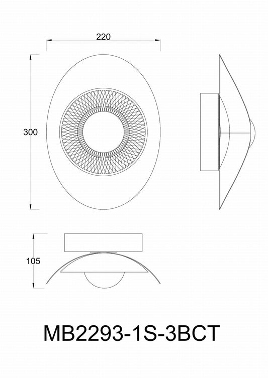 Seinä LED-valaisin DIOP, 8W, 3000K, 800Lm