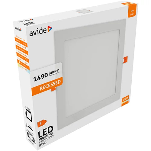 LED upotettava paneeli 18W, 1490lm, 4000K, IP20, 120°
