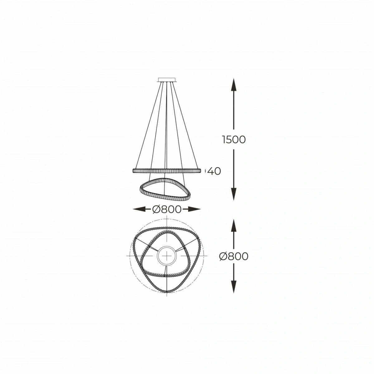 Riippuvalaisin LED ATHESA, 38W, 3000-6000K, 4400Lm