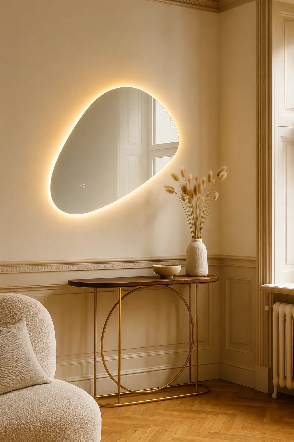 LED-peili, jossa on lämmitystoiminto LAGUNA, 65 x 100 cm, 2700-6500K, 27W, 2970Lm, IP44