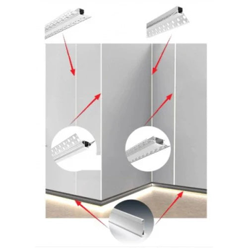 Ulkokulma anodisoitu alumiiniprofiili LED-nauhalle HB-50X22WC