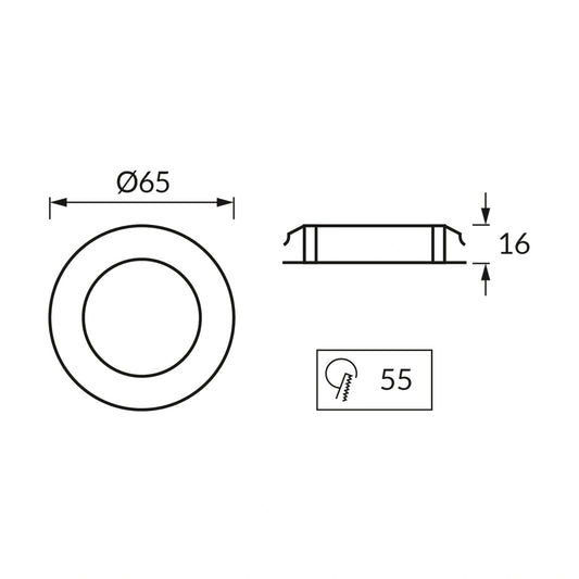 Upotettava LED-valaisin CEL LED C, 1.9W, 190Lm, 4100K, IP44