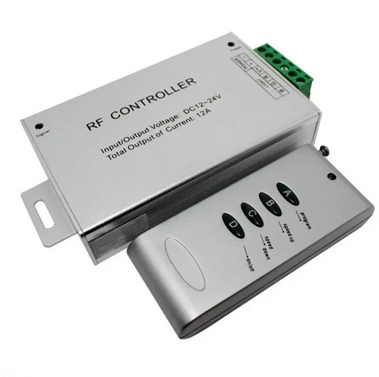 RGB LED-nauhojen radio-ohjain kaukosäätimellä 12V-24V 8A