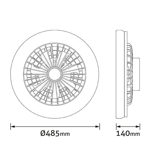 LED Kattovalaisin tuulettimella ja kaukosäätimellä WHITNEY, 48W, 5200lm, CCT