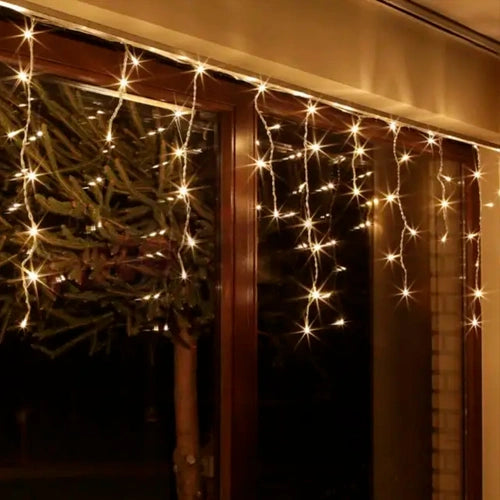 LED-jääpuikkovalosarja 5 x 0,7 m, 216 LED, lämpimänvalkoinen, IP44