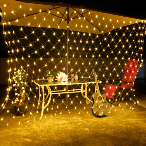 LED-valoverkko 1,5 x 1,5 m, 96 LED, lämpimänvalkoinen, IP44