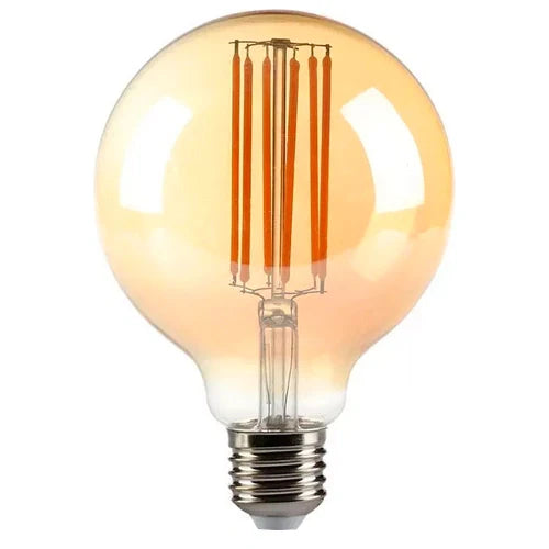 LED Filamenttivalo E27, G95, 10W, 1200lm, 3000K, 360°, amber