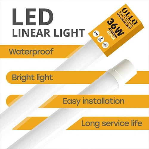 LED Kosteenkestävä lineaarinen valaisin 120cm, 36W, 4000K