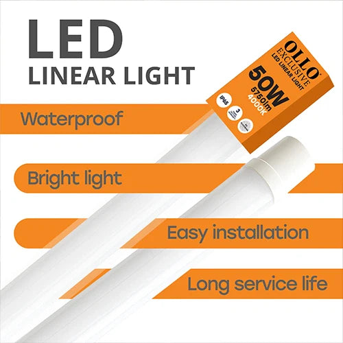 LED Kosteenkestävä lineaarinen valaisin 150cm, 50W, 4000K