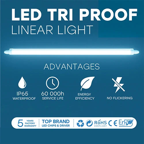 LED Kosteenkestävä 36W lineaarinen valaisin PHILIPS diodeilla 120cm, 4000K