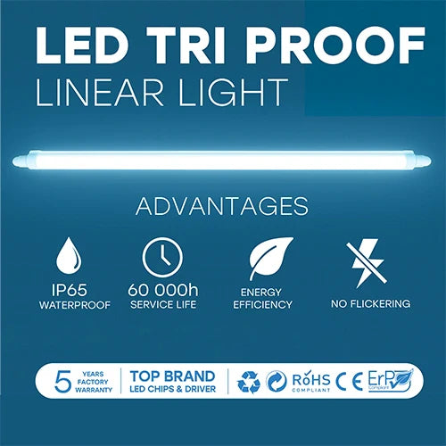 LED Kosteenkestävä 70W lineaarinen valaisin PHILIPS diodeilla 150cm, 4000K