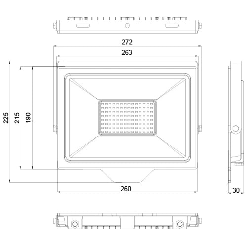 LED Sateenpitävä ulkovalaisin 100W, 10 000Lm, 4000K, IP65
