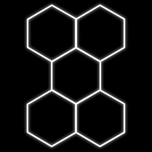 Hexagon-valaisinsarja, 5 kpl, tarvikkeilla, 192W, 6000K, IP20, 23040 Lm