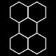 Hexagon-valaisinsarja, 5 kpl, tarvikkeilla, 192W, 6000K, IP20, 23040 Lm