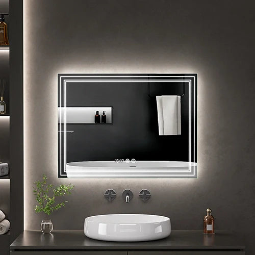 LED-peili lämmitysfunktiolla TESORO, 60 x 80 cm, 2700-6500K, 49W, 2723Lm, IP44