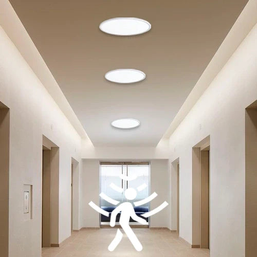 LED Vesitiivis valaisin PIR-liiketunnistimella 40W, 3CCT, 4800Lm, IP44, Ø 500 x 27 mm