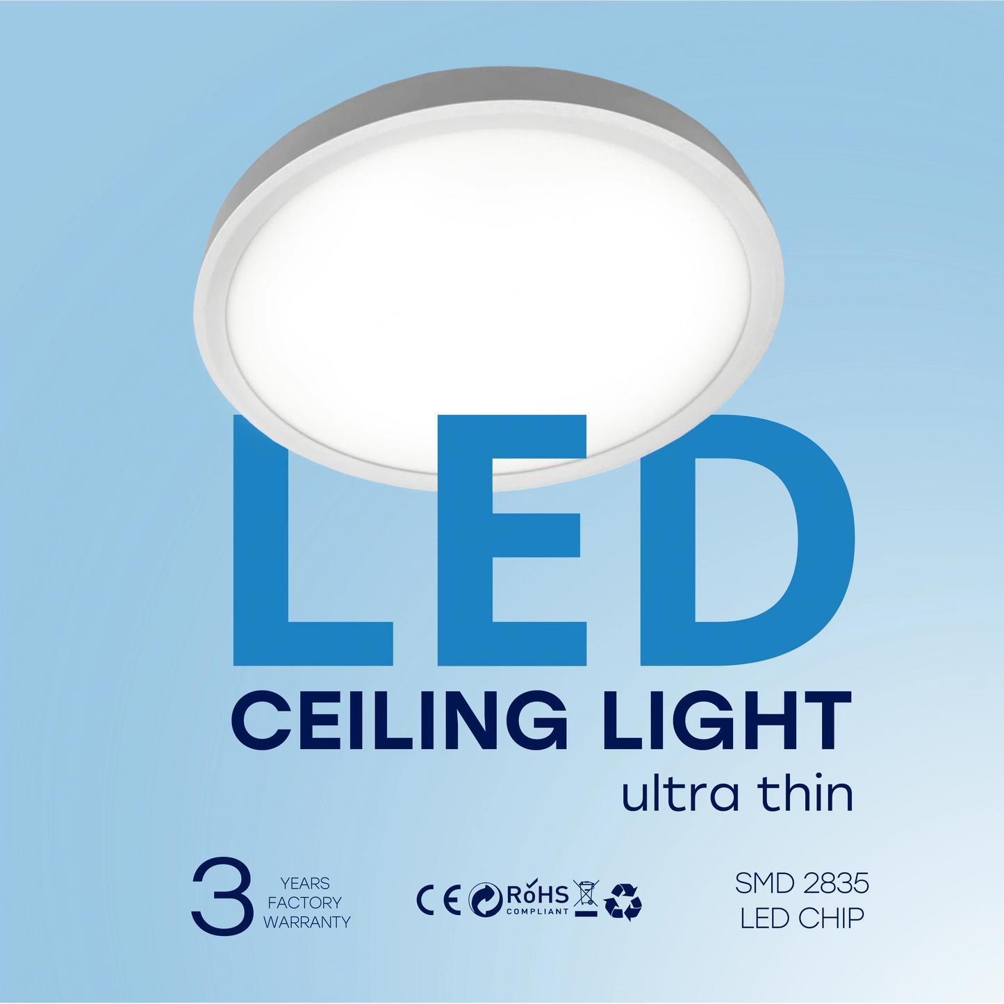 LED Vesitiivis valaisin 18W, 3CCT, 2160Lm, IP44, Ø 230 x 25 mm
