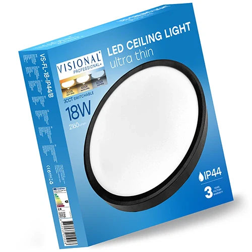 LED Vesitiivis valaisin 18W, 3CCT, 2160Lm, IP44, Ø 230 x 25 mm