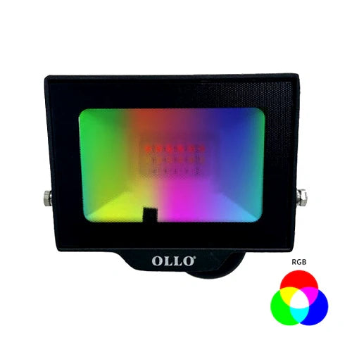 LED Kosteenkestävä ulkovalaisin kaukosäätimellä 20W, 1900Lm, RGB, IP65