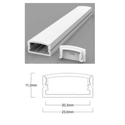 Anodisoitu alumiiniprofiili LED-nauhalle HB-17.4X7BC