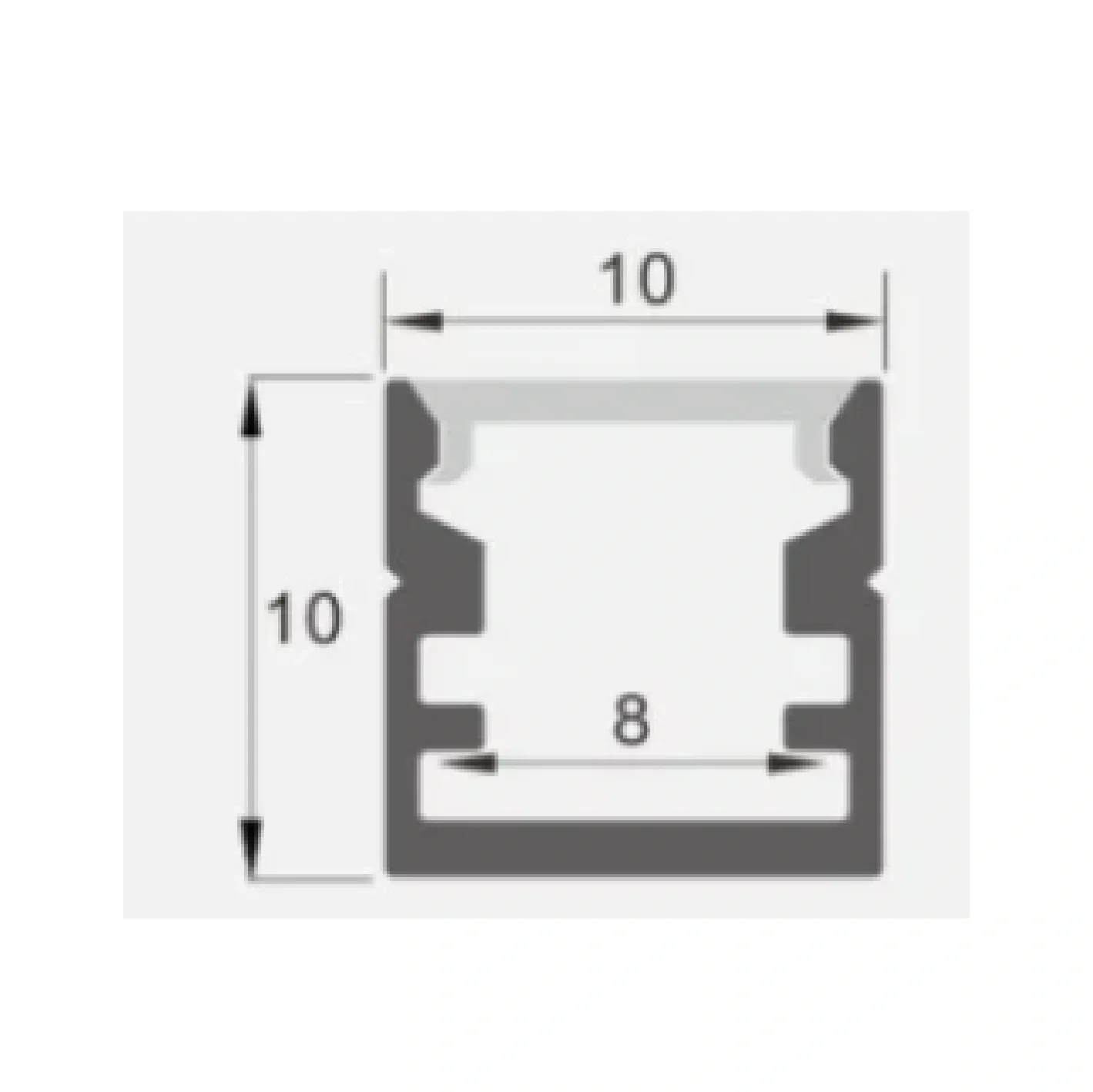 Anodisoitu alumiiniprofiili LED-nauhalle HB-10X10