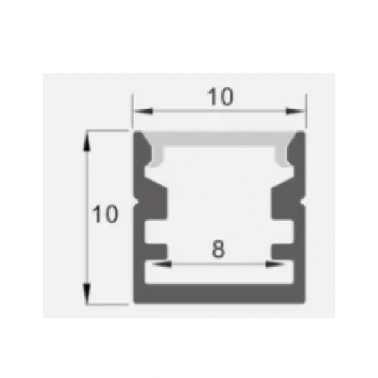 Anodisoitu alumiiniprofiili LED-nauhalle HB-10X10