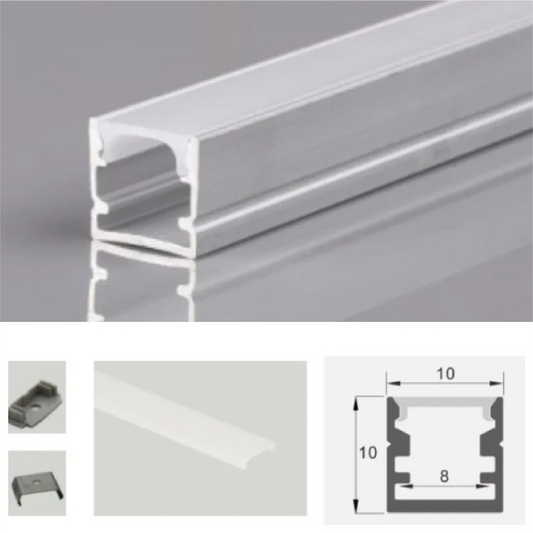 Anodisoitu alumiiniprofiili LED-nauhalle HB-10X10