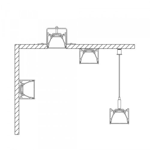 Anodisoitu alumiiniprofiili 1-5 LED-nauhoille HB-70X35