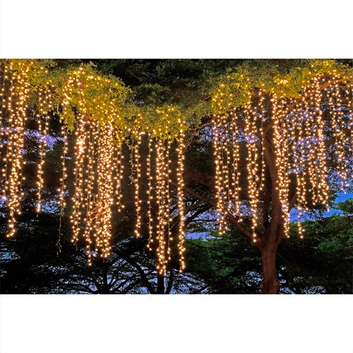 LED-valoverho 3 x 3 m, 1200 LED, lämpimänvalkoinen, 31 V, IP44