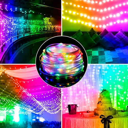 LED-valosarja 20 m, 200 LED, monivärinen, kaukosäädin, SMART-ohjaus, USB 5 V, IP44
