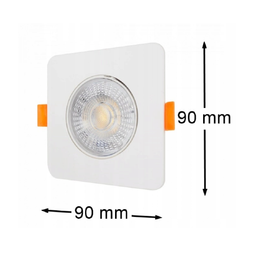 LED upotettava valaisin 3W, 5W, 7W, 3000K, 4000K, 6500K, 430 lm, 60°, valkoinen, neliön muotoinen
